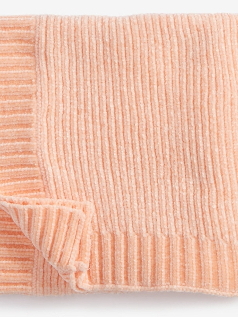 First Impressions Peach Chenille Sweater Throw